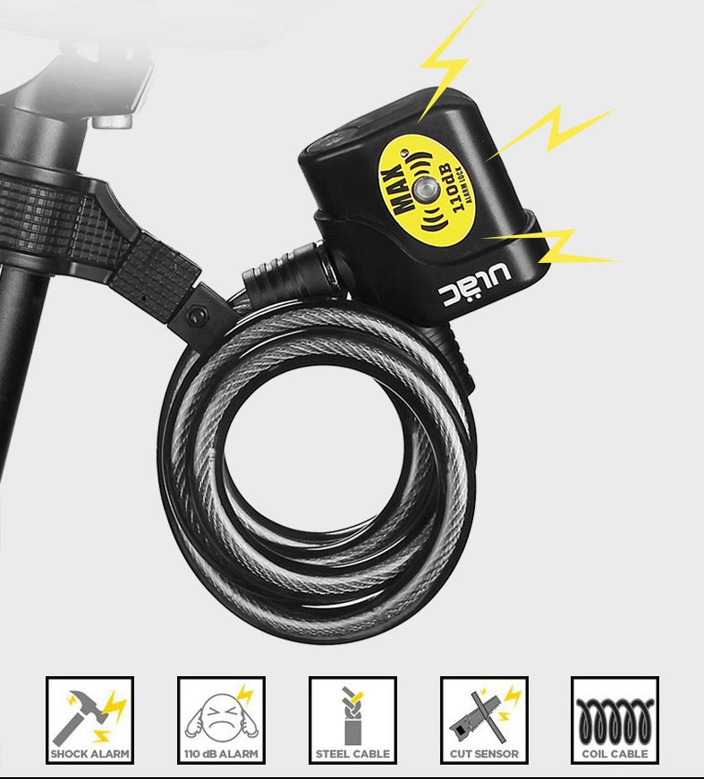 Bicycle lock with alarm outlet