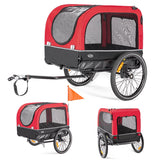 Bike Trailer - Foldable, Pet Trailer with windows, Red