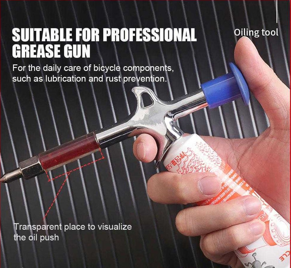 Bike Grease Gun Bicycle Lubricant Grease Gun Aluminum Green Eden E