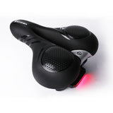 Bike Bicycle Saddle Seat with Tail light - 26L x 21.5W cm, 5cm foam, suspension
