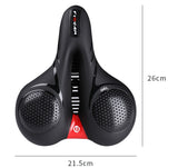 Bike Bicycle Saddle Seat with Tail light - 26L x 21.5W cm, 5cm foam, suspension