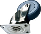 Castor Wheel 4"/100mm Swivel Plate/PU Tyre, Stainless Steel Frame and bearings