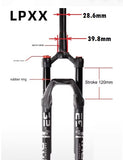 MTB Bike Tapered Fork - 27.5" 28.6/39.8mm, Air Spring Suspension, 120mm travel
