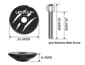 Bike Headset cover cap stem top cap black and stem cover stainless steel bolt