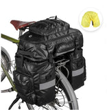 Rhinowalk 3 in 1 Bike Pannier - with rain cover, 65L total, 1.7kg, Black