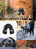 Rhinowalk 3 in 1 Bike Pannier - with rain cover, 65L total, 1.7kg, Black