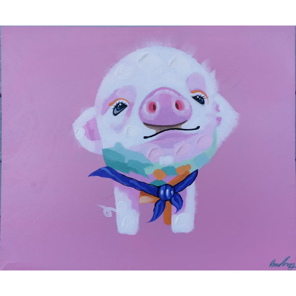 HAND OIL PAINTING 1905B18 - Comic Pig, 60cm x 50cm