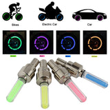 LED Lamp Flash Tyre Wheel Valve Cap Light For Car Bike Bicycle 2pcs, Green