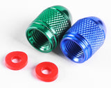 Bike Tube Schrader Valve Cap - Aluminum, Black, 2pcs