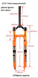 MTB Bike Fork - 26" 28.6mm, Air Suspension, Remote Lock, 10cm travel, Rebound