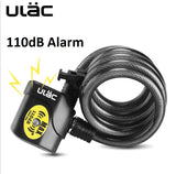 Bicycle Bike Heavy Duty steel cable Security Lock with alarm - 120cm L, 110dB