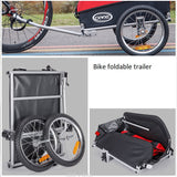 Bike Trailer - Foldable, Pet Trailer with windows, Red