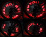 Bike Valve LED light - Letter light, 7 LEDs, 2pcs, Red