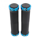 Bike Bicycle Handlebar Grips 1 pair - Double Lock-On, Blue