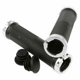 Bike Bicycle Handlebar Grips 1 pair - Double Lock-On, Silver