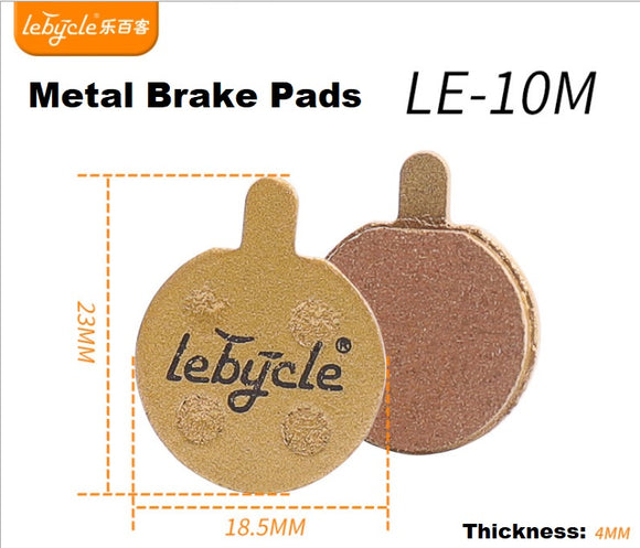 Bicycle Disc Brake Pads - Lebycle LE-10M, metal, 18.5mm x 23mm x 4mm, for ZOOM