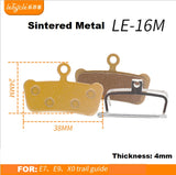 Bicycle Disc Brake Pads - Lebycle LE-16M, sintered metal,  38mm x 24mm x 4mm