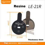 Bicycle Disc Brake Pads - Lebycle LE-21R, Resin, 22.5mm x 33mm x 4mm