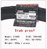 Bike Bicycle Tyre - CST, CORPORAL, C1605, 700X38C, Wear Resistant, Anti-puncture