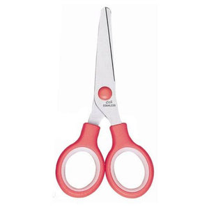 Deli Scissors Stainless Steel E6007 - 132mm (5 1/2"), Pink, Rubber Grip