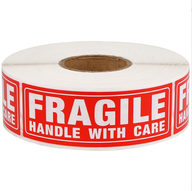 Fragile Label Roll - Self-adhesive, 76 x 25mm, 500 Labels/roll – Green ...