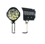 E-Bike Front Light with horn - 36V/48V/60Vdc compatible, 9 LEDs, 18W