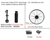 E-Bike DIY Kit New Design - 29" , 36V 350W rear motor, 10Ah LG Battery, APP