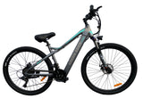 Electric Mountain Bike - 27.5", 27 Speeds, Aluminum, 48V Motor, 7.8Ah, Grey/Blue