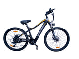 Electric Mountain Bike - 27.5", 27 Spds, Aluminum, 48V Motor, 9.6Ah, Matt Black