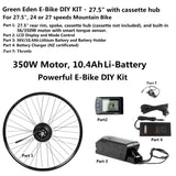 E-Bike DIY Kit - convert 27.5" bike to E-Bike, 36V 350W, 10.4Ah, Throttle