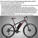 E-Bike DIY Kit - convert 26" mountain bike to EBike, 36V 350W,10.4Ah, Throttle