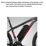 E-Bike DIY Kit - convert 26" mountain bike to EBike, 36V 350W,10.4Ah, Throttle