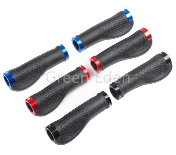 Bike Bicycle Handlebar Grips 1 pair - Black with Red Lock