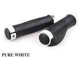 Bike Bicycle Handlebar Grips 1 pair - Black with White Lock