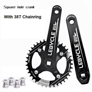 Bike Crankset - LeBycle, 38T, 170mm, for Square Tape BB, Aluminum Alloy, a pair