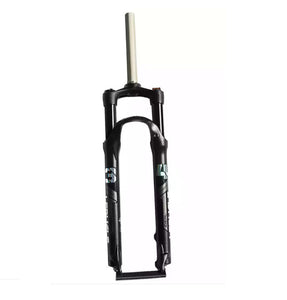 MTB Bike Fork - 29" 28.6mm, Spring Suspension, 10cm travel, Aluminum, Black
