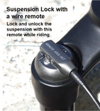 MTB Bike Fork - 26", Spring Suspension Oil Rebound, Wired Remote, 10cm Travel