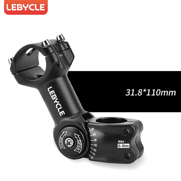 Bicycle Handlebar Stem Riser- Adjustable +/- 60 degree, 31.8x110mm, Black