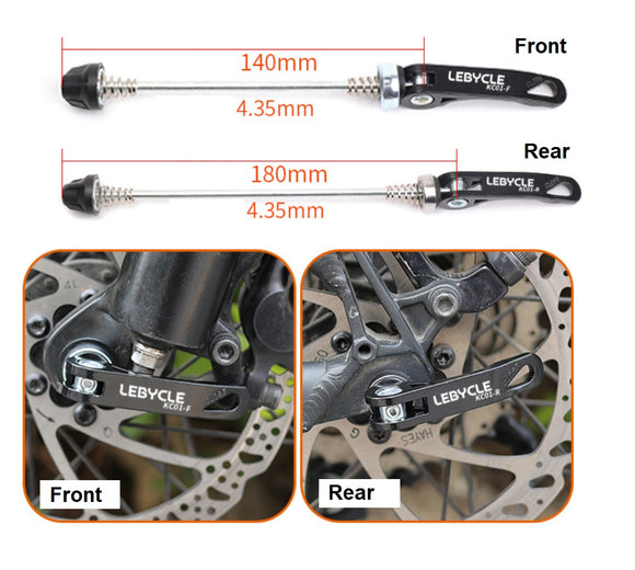LeBycle Bicycle Quick Release Skewer Set - Universal size for MTB and Road Bike