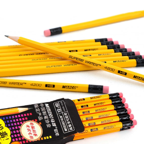 Marco Pencils With Eraser end 4200E - Marco HB, 12pcs/pack x2