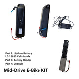 Mid-Drive E-Bike KIT - High Torque 48V Motor 90Nm, 13Ah LG Battery, Throttle