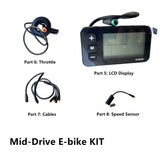 Mid-Drive E-Bike KIT - High Torque 48V 350W Motor 90Nm, 16Ah LG Battery