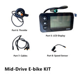 Mid-Drive E-Bike KIT - High Torque 48V Motor 90Nm, 13Ah LG Battery, Throttle