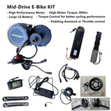 Mid-Drive E-Bike KIT - High Torque 48V Motor 90Nm, 13.6Ah LG Battery, Throttle