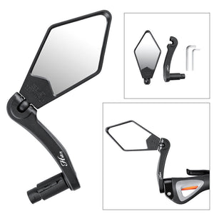 Hafny Cycle Mirror - handlebar End Mounted, 360° Rotatable, 86x62mm mirror size