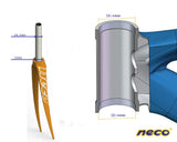 Neco Headset H125 - 1-1/8" Semi-Integrated Threadless Headset w/ Ø44 Alloy Cups