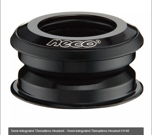 Neco Headset H148- 1-1/8" Semi-Integrated Threadless Headset w/ Ø44 Steel Cups