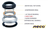 Neco Headset H373 - 1-1/2" to 1-1/8" Threadless Integrated MTB Road Steerer Tube