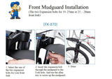 Bike Bicycle Mudguards - Quality, Front (Fork mounted) + Rear (Seatpost mounted)