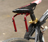 Bike saddle mounted Double Water Bottle Cage Bracket Adapter, Aluminum, Black